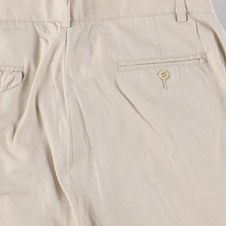 Ralph Lauren POLO by Ralph Lauren HAMMOND PANT, two-pleat chino pants, men's, w34 equivalent cotton ivory Vintage Second Hand