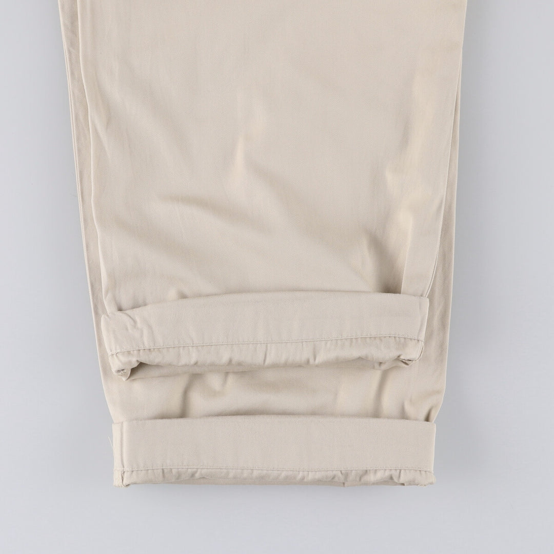 Ralph Lauren POLO by Ralph Lauren HAMMOND PANT, two-pleat chino pants, men's, w34 equivalent cotton ivory Vintage Second Hand