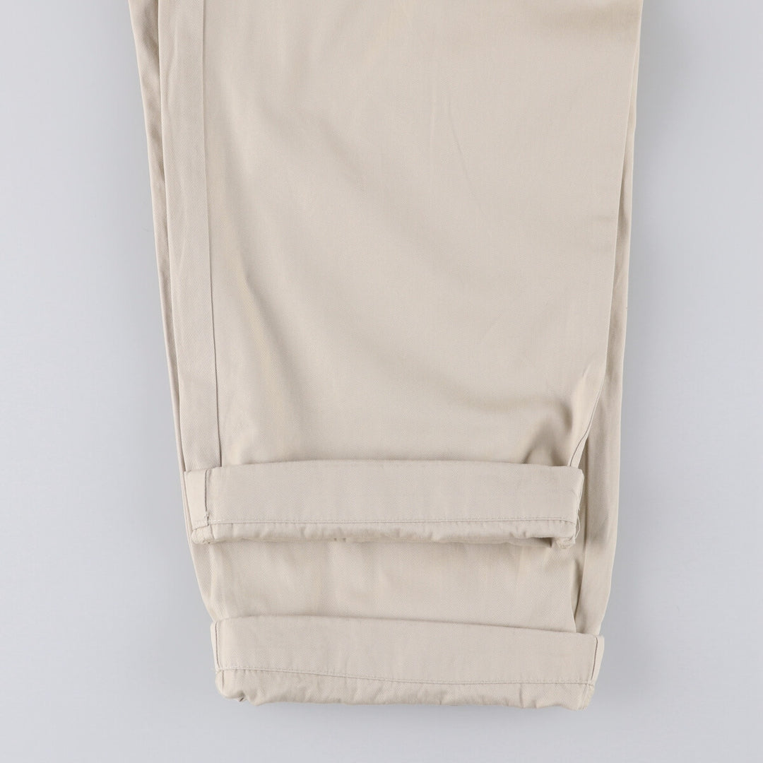 Ralph Lauren POLO by Ralph Lauren HAMMOND PANT, two-pleat chino pants, men's, w34 equivalent cotton ivory Vintage Second Hand