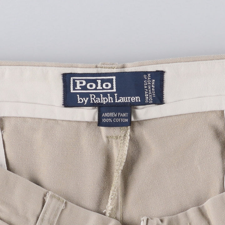 Ralph Lauren POLO by Ralph Lauren ANDREW PANT Two-pleat Chino Pants Men's Size W34 cotton Beige type Vintage Second Hand