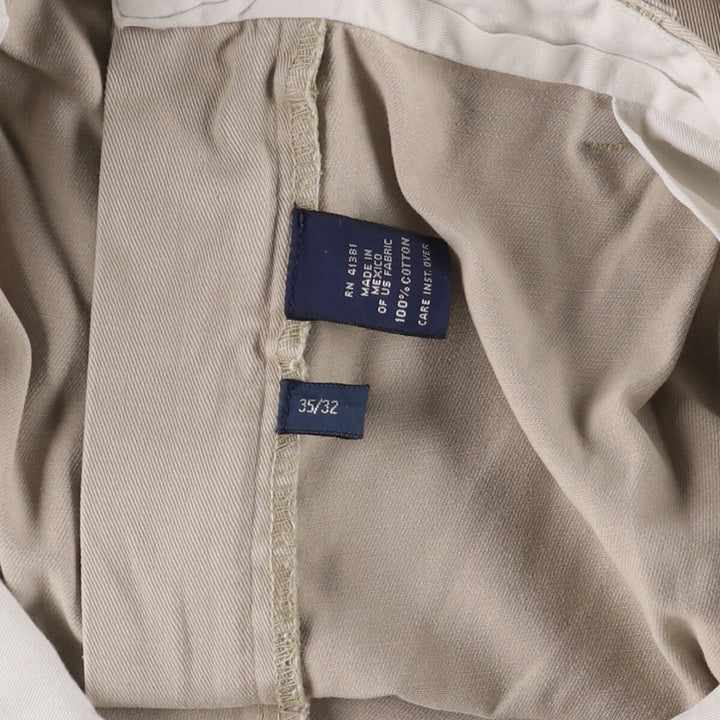 Ralph Lauren POLO by Ralph Lauren ANDREW PANT Two-pleat Chino Pants Men's Size W34 cotton Beige type Vintage Second Hand