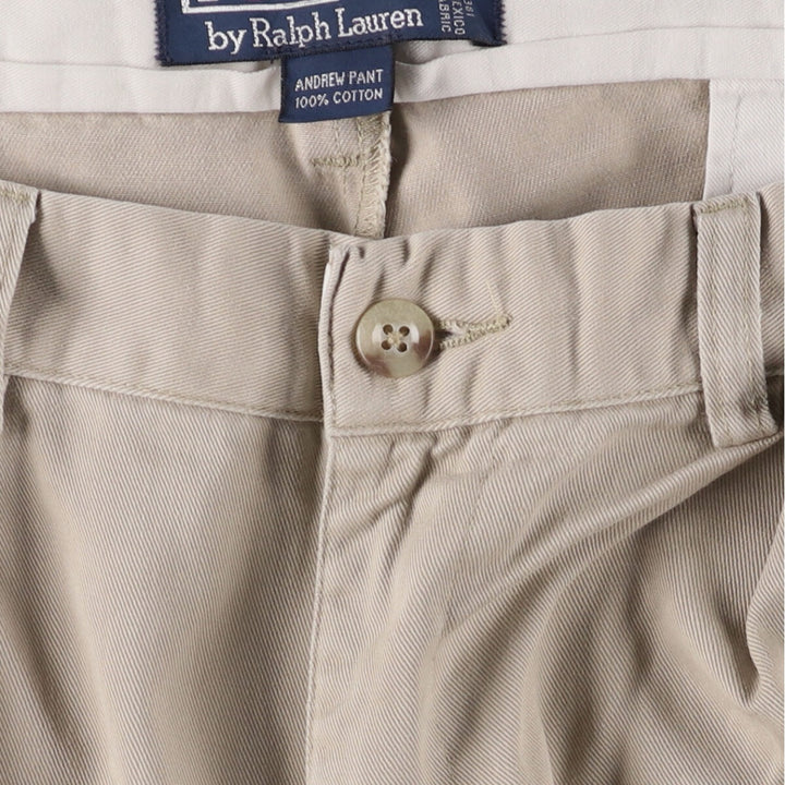 Ralph Lauren POLO by Ralph Lauren ANDREW PANT Two-pleat Chino Pants Men's Size W34 cotton Beige type Vintage Second Hand