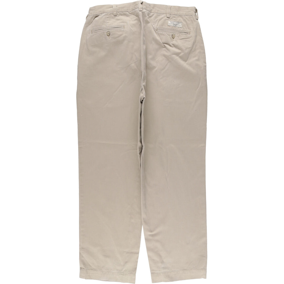 Ralph Lauren POLO by Ralph Lauren ANDREW PANT Two-pleat chino pants for men, equivalent to W34 cotton Beige type Vintage Second Hand