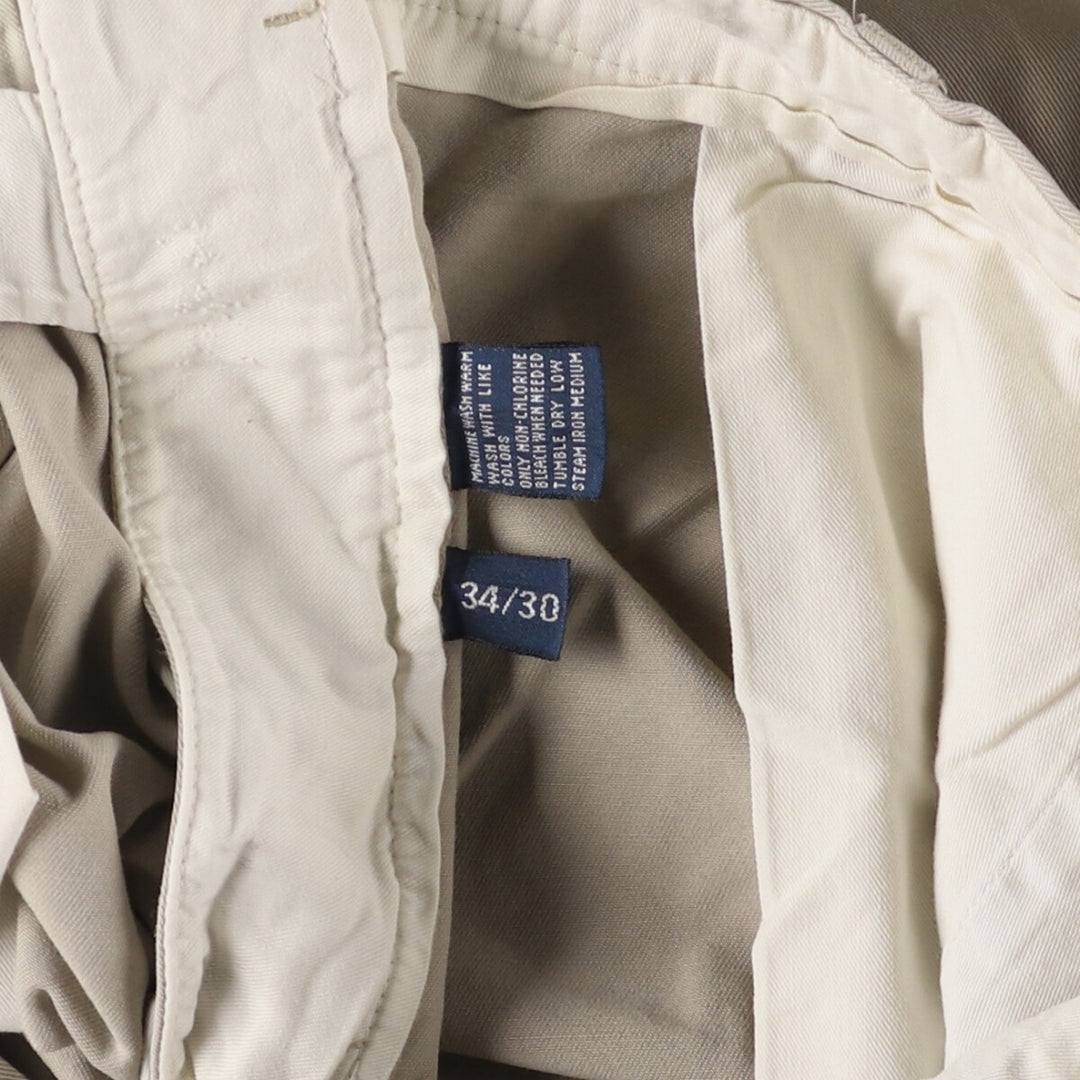 Ralph Lauren POLO by Ralph Lauren ANDREW PANT Two-pleat chino pants for men, equivalent to W34 cotton Beige type Vintage Second Hand