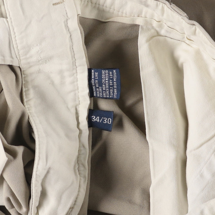 Ralph Lauren POLO by Ralph Lauren ANDREW PANT Two-pleat chino pants for men, equivalent to W34 cotton Beige type Vintage Second Hand