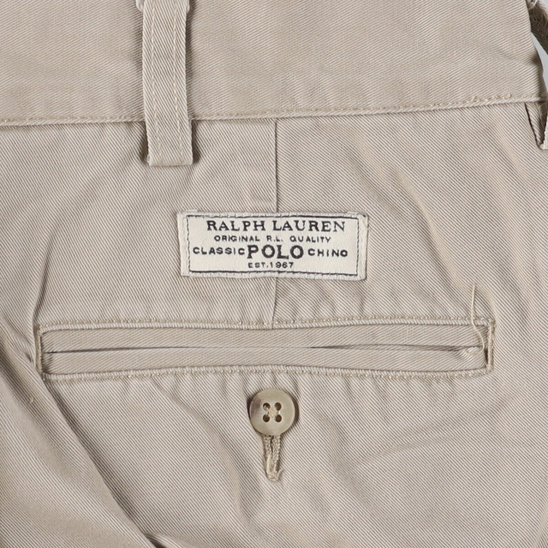 Ralph Lauren POLO by Ralph Lauren ANDREW PANT Two-pleat chino pants for men, equivalent to W34 cotton Beige type Vintage Second Hand