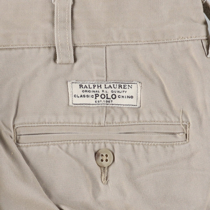 Ralph Lauren POLO by Ralph Lauren ANDREW PANT Two-pleat chino pants for men, equivalent to W34 cotton Beige type Vintage Second Hand
