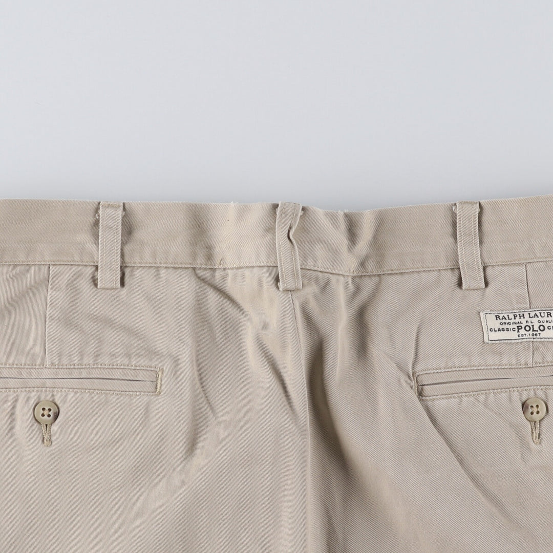 Ralph Lauren POLO by Ralph Lauren ANDREW PANT Two-pleat chino pants for men, equivalent to W34 cotton Beige type Vintage Second Hand