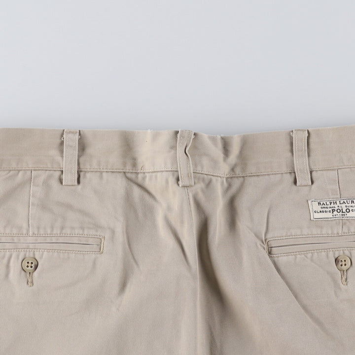 Ralph Lauren POLO by Ralph Lauren ANDREW PANT Two-pleat chino pants for men, equivalent to W34 cotton Beige type Vintage Second Hand