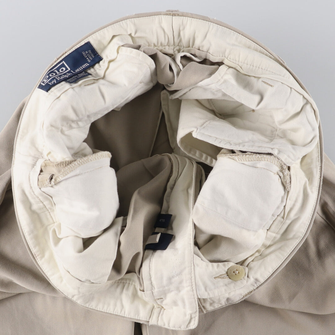 Ralph Lauren POLO by Ralph Lauren ANDREW PANT Two-pleat chino pants for men, equivalent to W34 cotton Beige type Vintage Second Hand