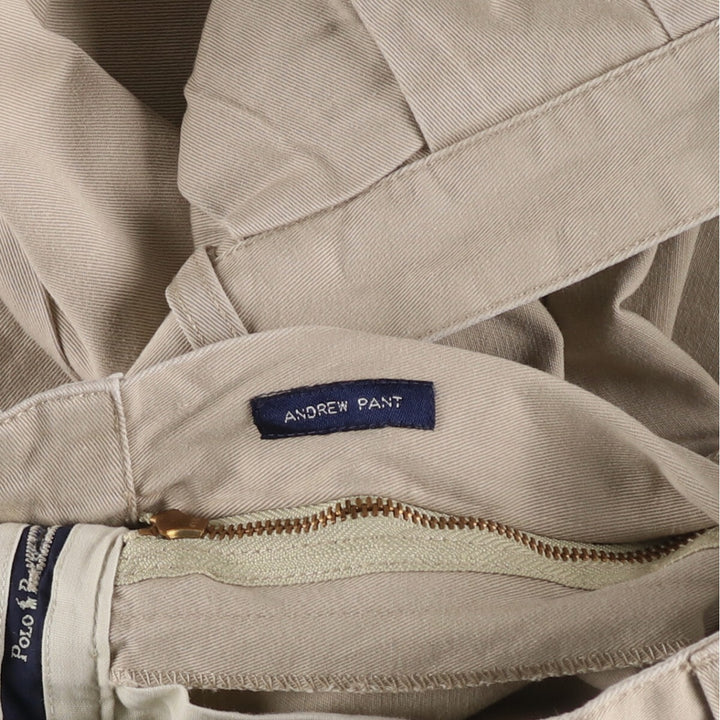 Ralph Lauren POLO RALPH LAUREN ANDREW PANT Two-pleat chino pants Men's size W32 cotton Beige type Vintage Second Hand