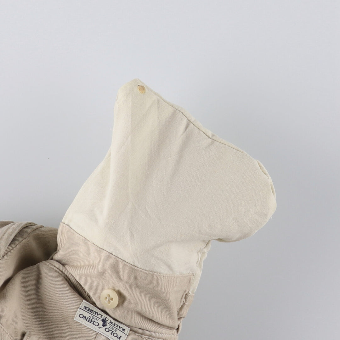 Ralph Lauren POLO RALPH LAUREN ANDREW PANT Two-pleat chino pants Men's size W32 cotton Beige type Vintage Second Hand