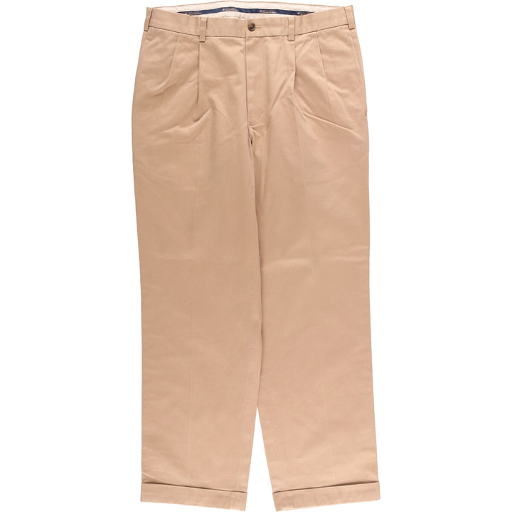 Brooks Brothers ADVANTAGE CHINO ELLIOT Two-Pleated Chino Pants, Men's, Size W34 cotton Beige type Vintage Second Hand