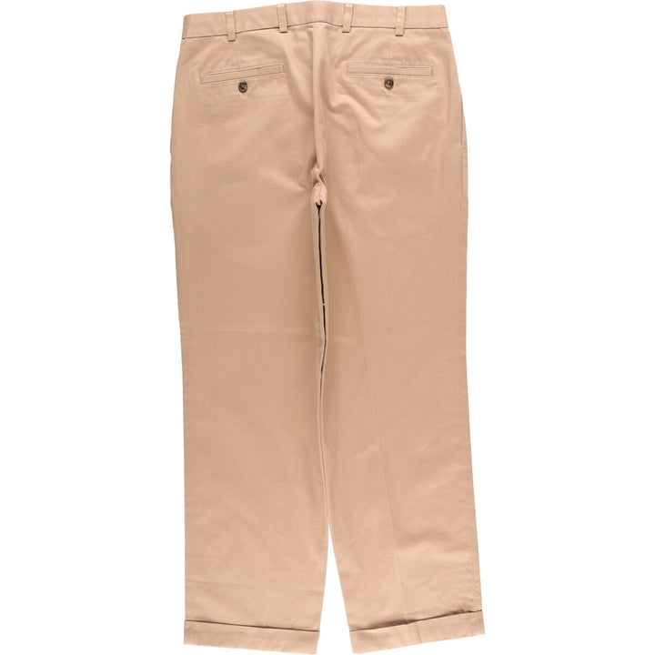 Brooks Brothers ADVANTAGE CHINO ELLIOT Two-Pleated Chino Pants, Men's, Size W34 cotton Beige type Vintage Second Hand
