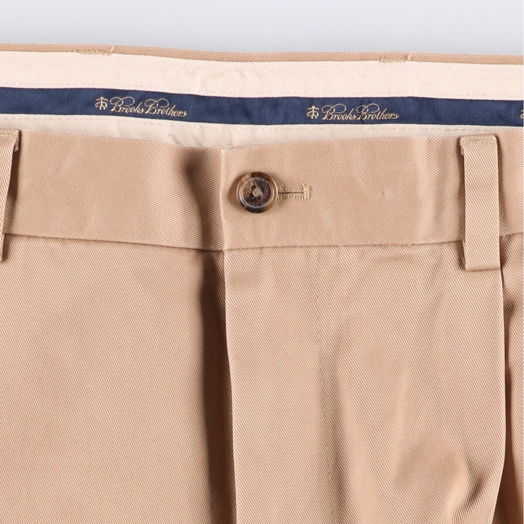 Brooks Brothers ADVANTAGE CHINO ELLIOT Two-Pleated Chino Pants, Men's, Size W34 cotton Beige type Vintage Second Hand