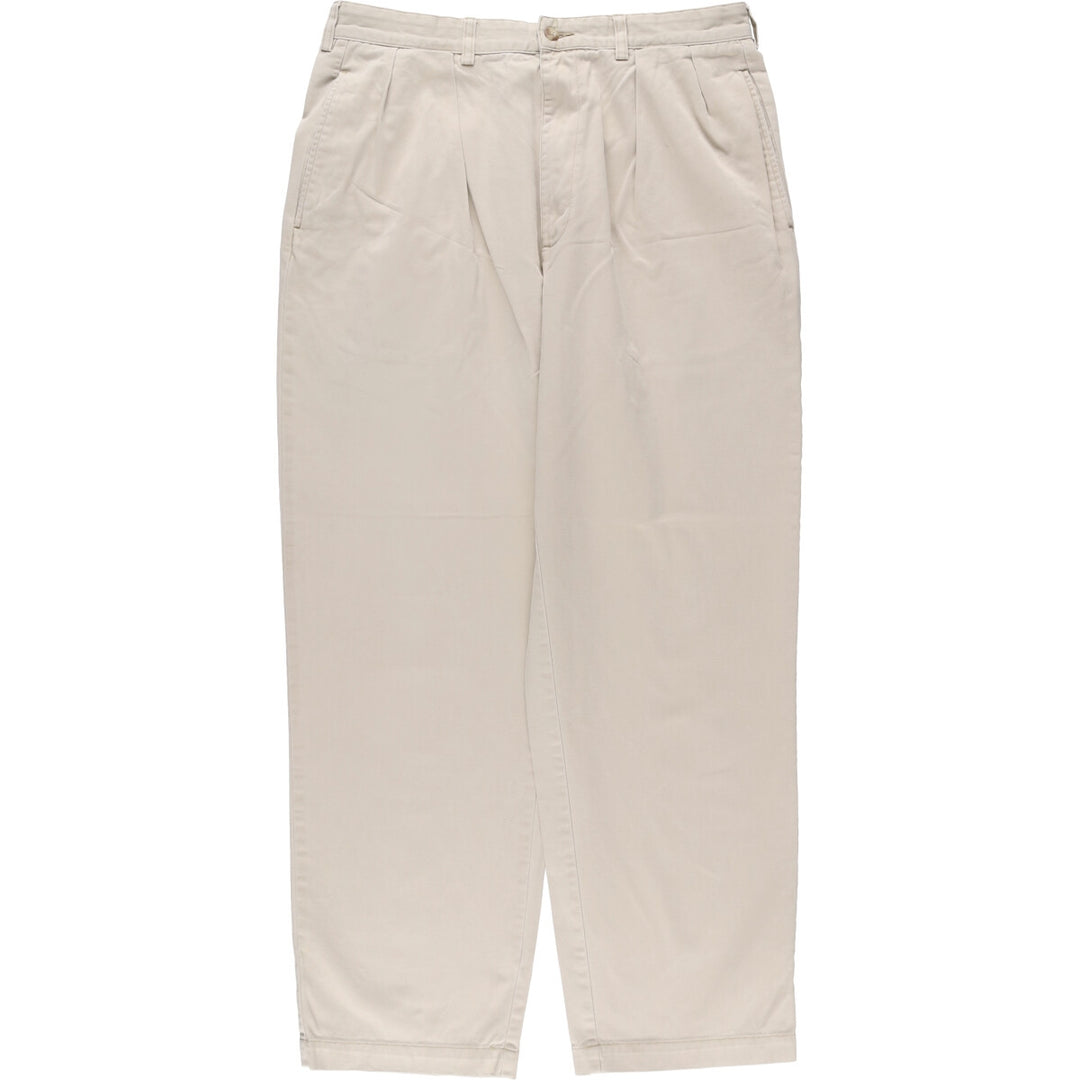 Ralph Lauren POLO RALPH LAUREN ANDREW PANT Two-pleat chino pants for men, size W33 cotton ivory Vintage Second Hand