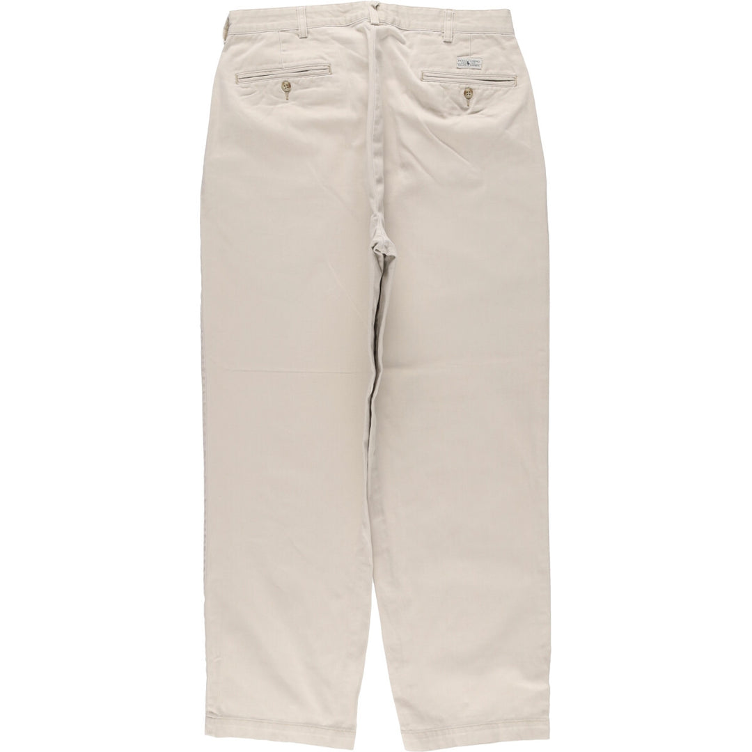 Ralph Lauren POLO RALPH LAUREN ANDREW PANT Two-pleat chino pants for men, size W33 cotton ivory Vintage Second Hand