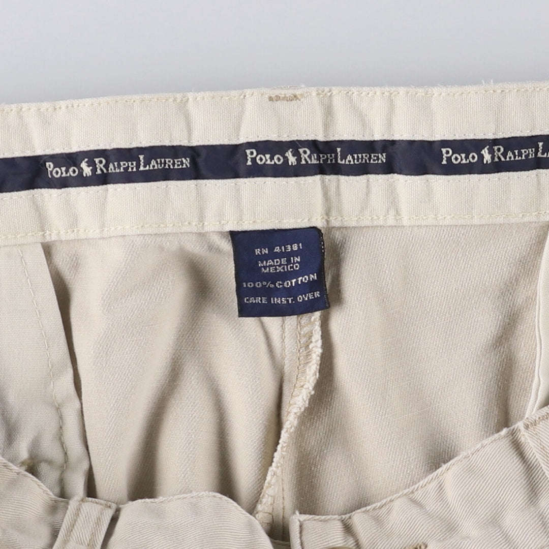 Ralph Lauren POLO RALPH LAUREN ANDREW PANT Two-pleat chino pants for men, size W33 cotton ivory Vintage Second Hand