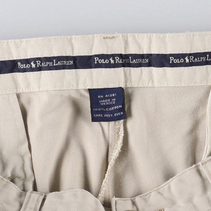 Ralph Lauren POLO RALPH LAUREN ANDREW PANT Two-pleat chino pants for men, size W33 cotton ivory Vintage Second Hand