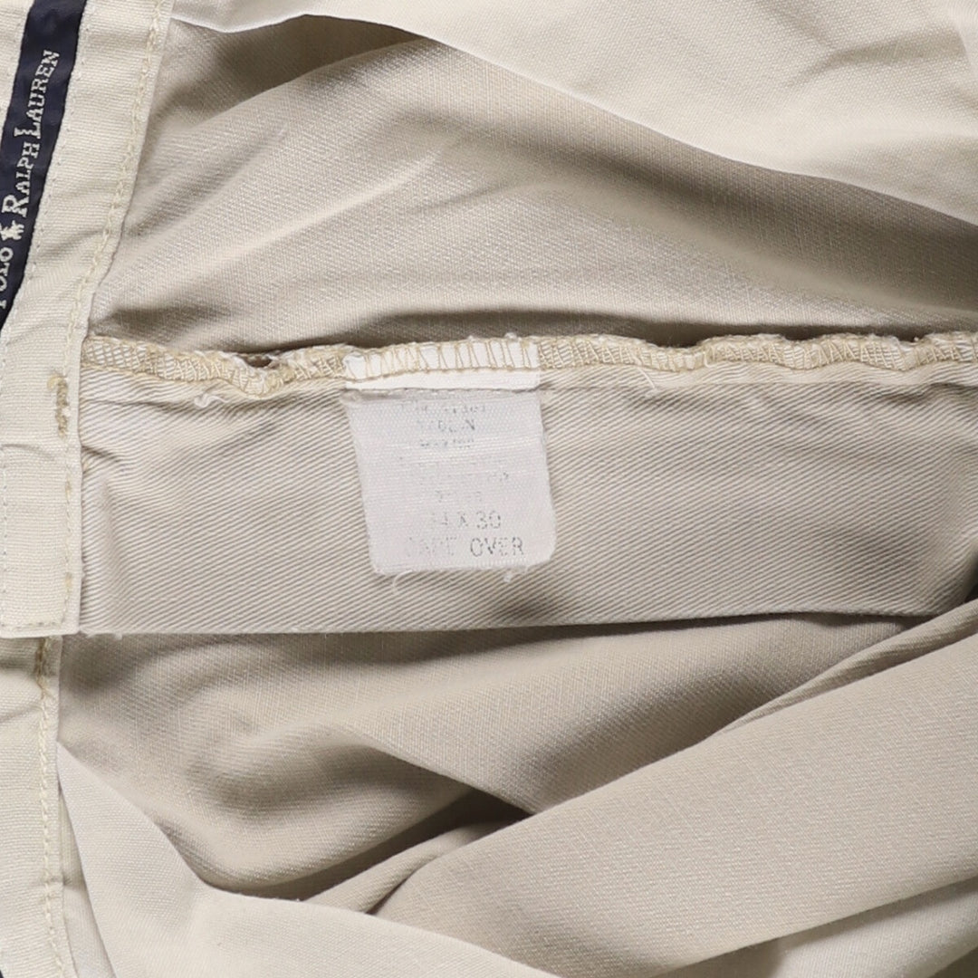 Ralph Lauren POLO RALPH LAUREN ANDREW PANT Two-pleat chino pants for men, size W33 cotton ivory Vintage Second Hand