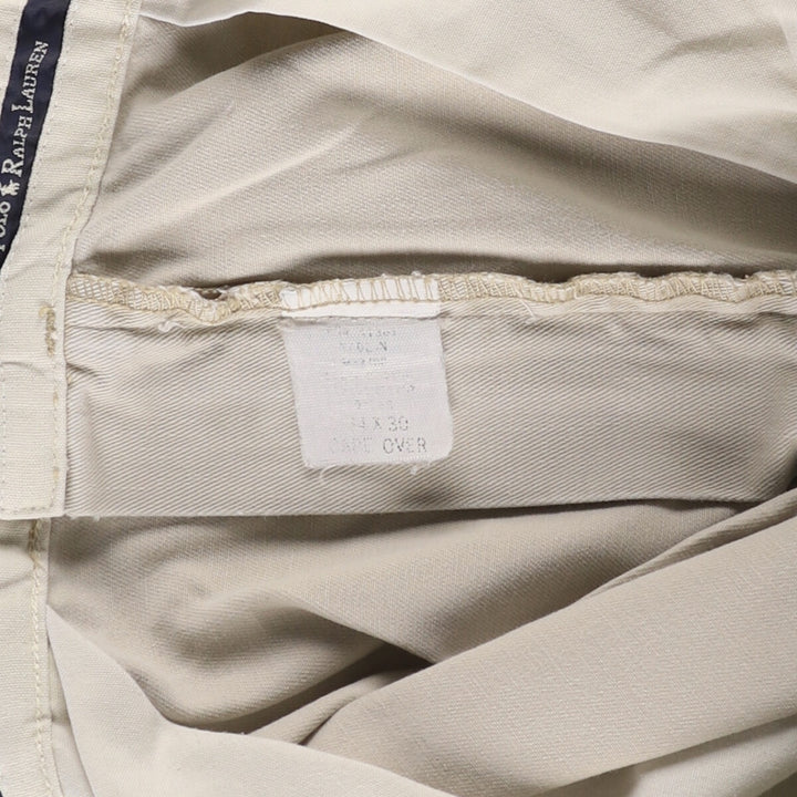 Ralph Lauren POLO RALPH LAUREN ANDREW PANT Two-pleat chino pants for men, size W33 cotton ivory Vintage Second Hand