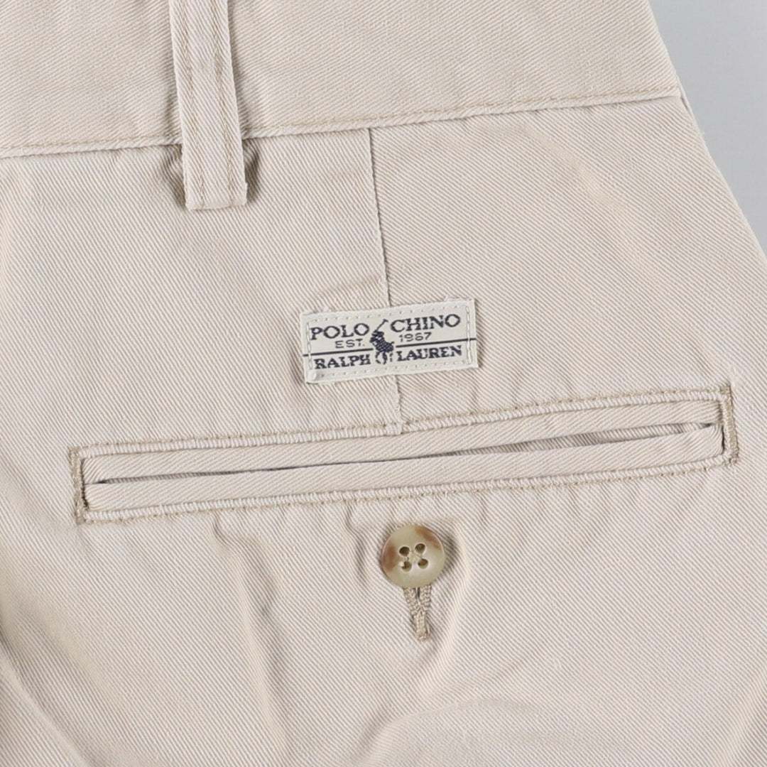 Ralph Lauren POLO RALPH LAUREN ANDREW PANT Two-pleat chino pants for men, size W33 cotton ivory Vintage Second Hand