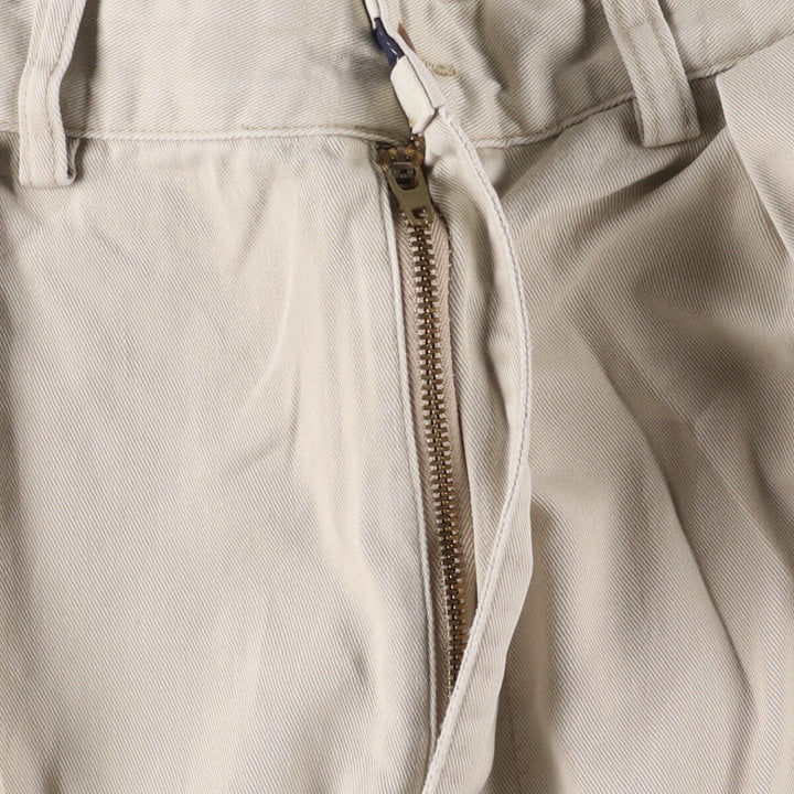 Ralph Lauren POLO RALPH LAUREN ANDREW PANT Two-pleat chino pants for men, size W33 cotton ivory Vintage Second Hand