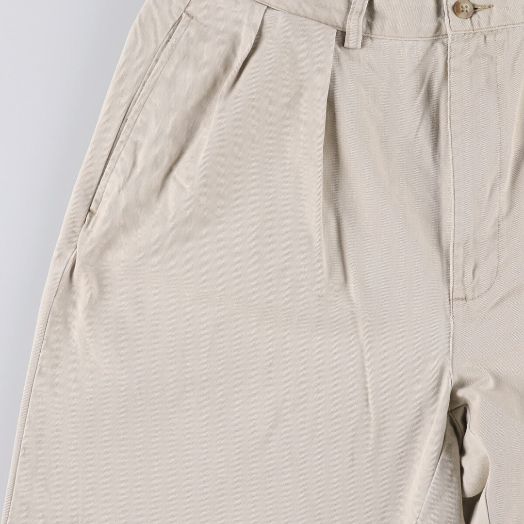 Ralph Lauren POLO RALPH LAUREN ANDREW PANT Two-pleat chino pants for men, size W33 cotton ivory Vintage Second Hand