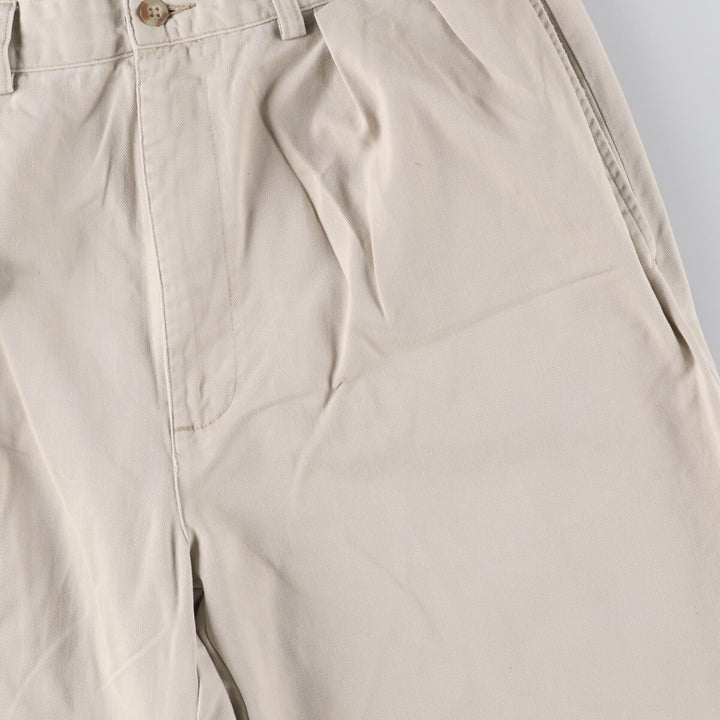 Ralph Lauren POLO RALPH LAUREN ANDREW PANT Two-pleat chino pants for men, size W33 cotton ivory Vintage Second Hand