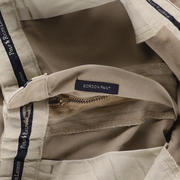 Ralph Lauren POLO RALPH LAUREN GORDON PANT Men's Chino Pants, Size W35 cotton Beige type Vintage Second Hand