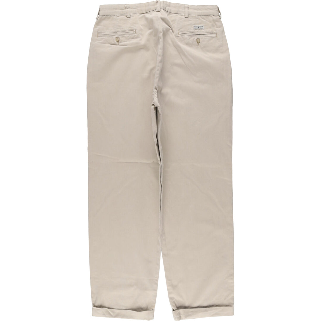 Ralph Lauren POLO RALPH LAUREN HAMMOND PANT, two-pleat chino pants, men's size W34 cotton Beige type Vintage Second Hand