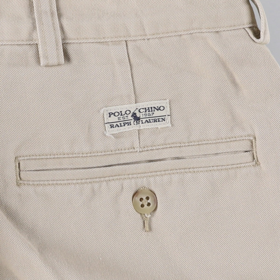 Ralph Lauren POLO RALPH LAUREN HAMMOND PANT, two-pleat chino pants, men's size W34 cotton Beige type Vintage Second Hand