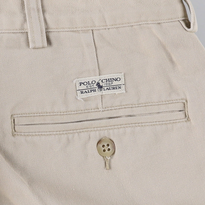 Ralph Lauren POLO RALPH LAUREN HAMMOND PANT, two-pleat chino pants, men's size W34 cotton Beige type Vintage Second Hand