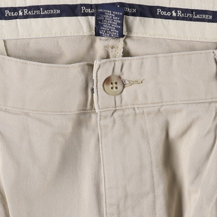 Ralph Lauren POLO RALPH LAUREN HAMMOND PANT, two-pleat chino pants, men's size W34 cotton Beige type Vintage Second Hand