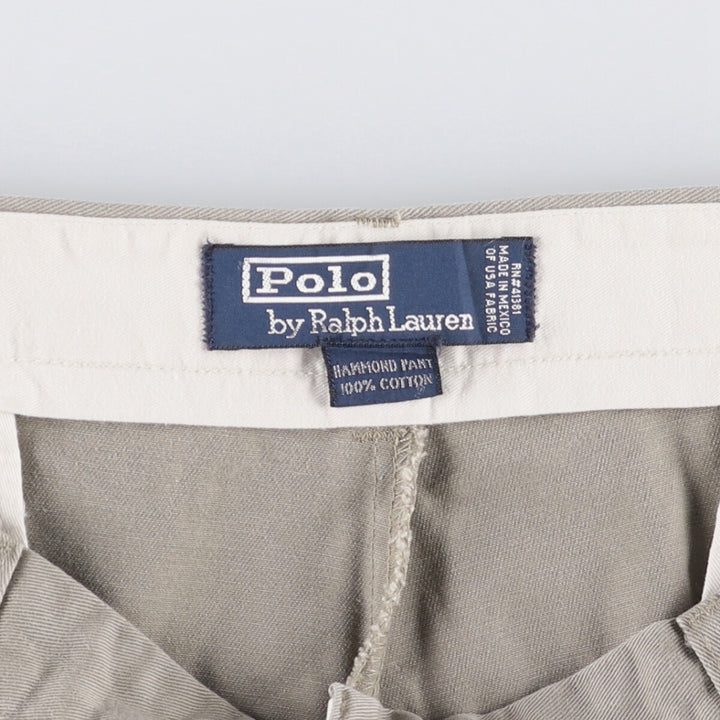 Ralph Lauren POLO by Ralph Lauren HAMMOND PANT, two-pleat chino pants, men's, w34 equivalent cotton gray type Vintage Second Hand