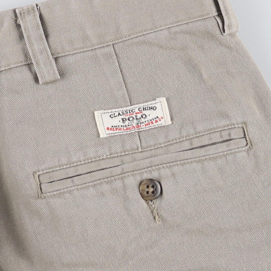 Ralph Lauren POLO by Ralph Lauren HAMMOND PANT, two-pleat chino pants, men's, w34 equivalent cotton gray type Vintage Second Hand