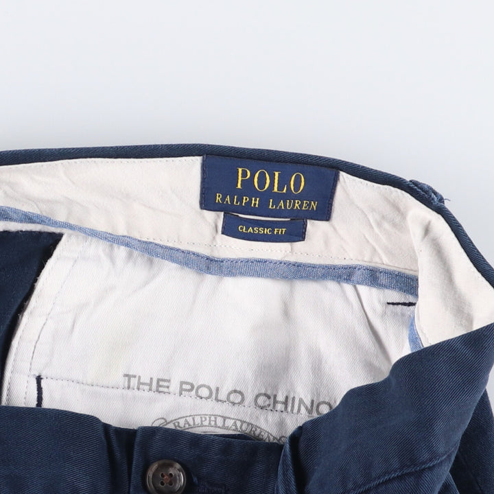 Ralph Lauren POLO RALPH LAUREN CLASSIC FIT Chino Pants Men's Size W32 cotton navy blue type Vintage Second Hand