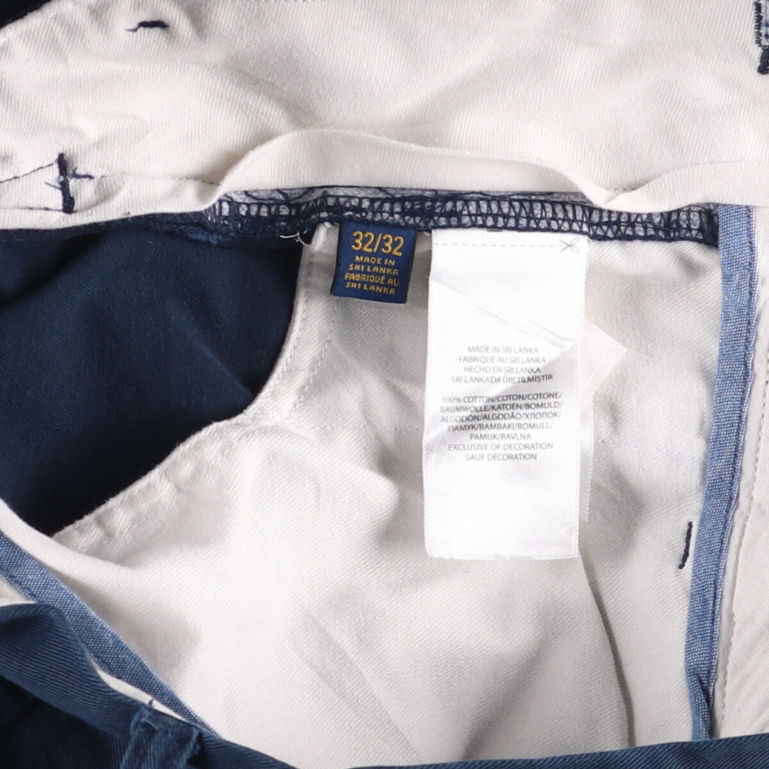 Ralph Lauren POLO RALPH LAUREN CLASSIC FIT Chino Pants Men's Size W32 cotton navy blue type Vintage Second Hand