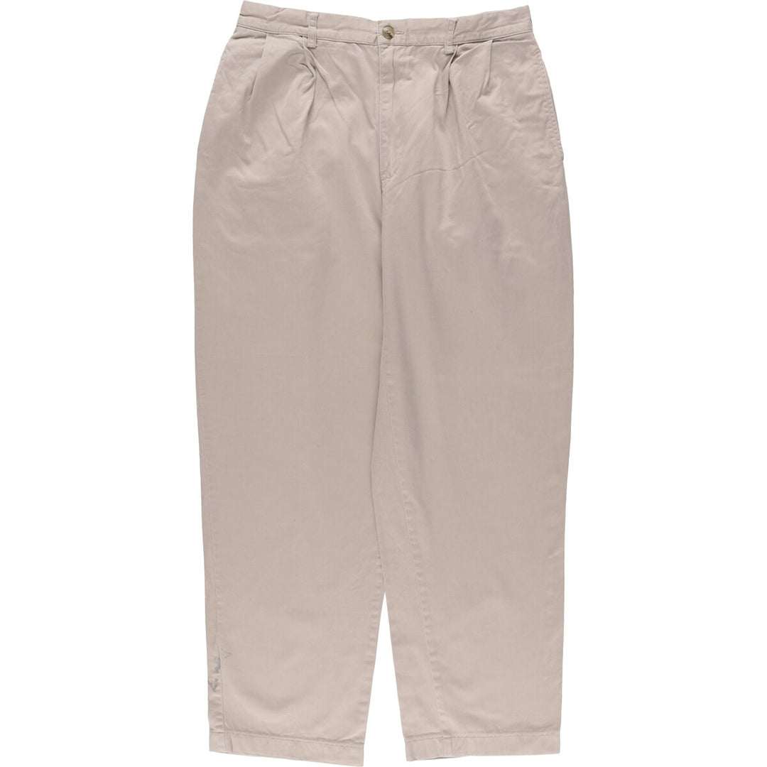 Ralph Lauren POLO by Ralph Lauren HAMMOND PANT, two-pleat chino pants, men's, w34 equivalent cotton Beige type Vintage Second Hand