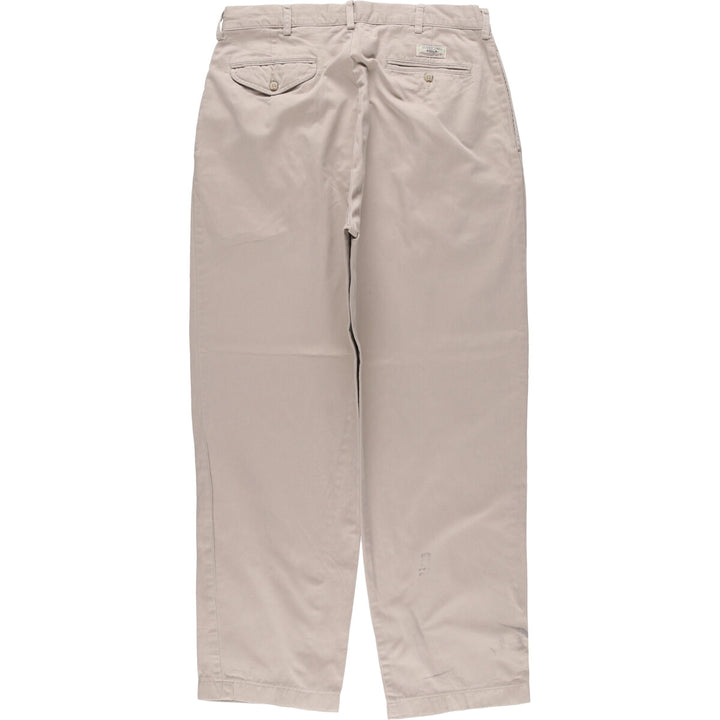 Ralph Lauren POLO by Ralph Lauren HAMMOND PANT, two-pleat chino pants, men's, w34 equivalent cotton Beige type Vintage Second Hand