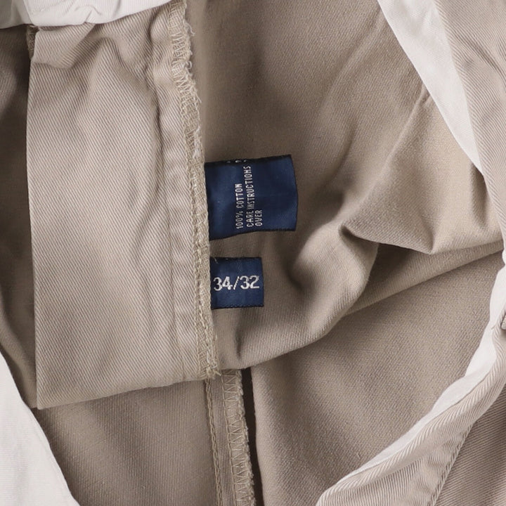 Ralph Lauren POLO by Ralph Lauren HAMMOND PANT, two-pleat chino pants, men's, w34 equivalent cotton Beige type Vintage Second Hand