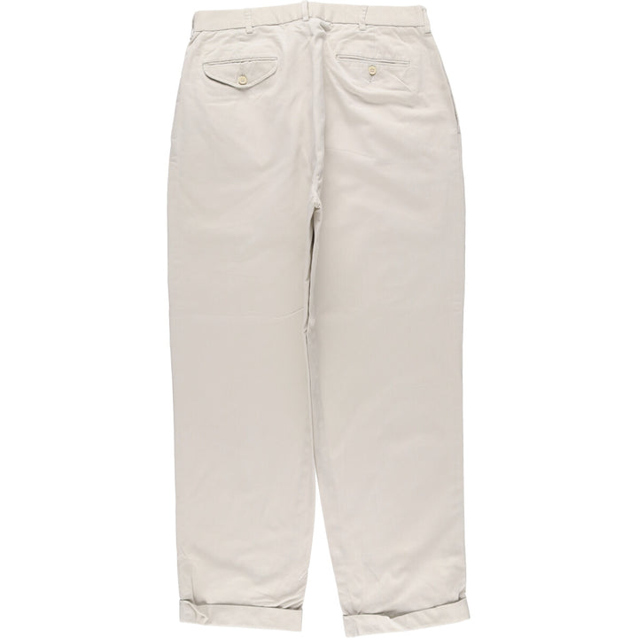 Ralph Lauren POLO by Ralph Lauren Two-pleat Chino Pants for Men, W33 equivalent cotton pale white type Vintage Second Hand