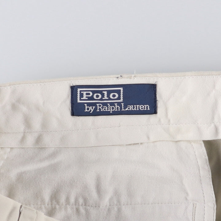 Ralph Lauren POLO by Ralph Lauren Two-pleat Chino Pants for Men, W33 equivalent cotton pale white type Vintage Second Hand
