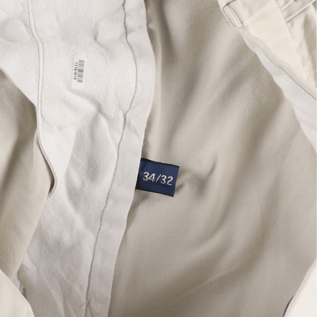 Ralph Lauren POLO by Ralph Lauren Two-pleat Chino Pants for Men, W33 equivalent cotton pale white type Vintage Second Hand