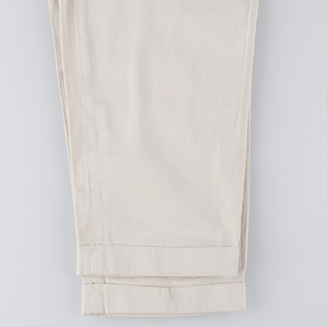 Ralph Lauren POLO by Ralph Lauren Two-pleat Chino Pants for Men, W33 equivalent cotton pale white type Vintage Second Hand