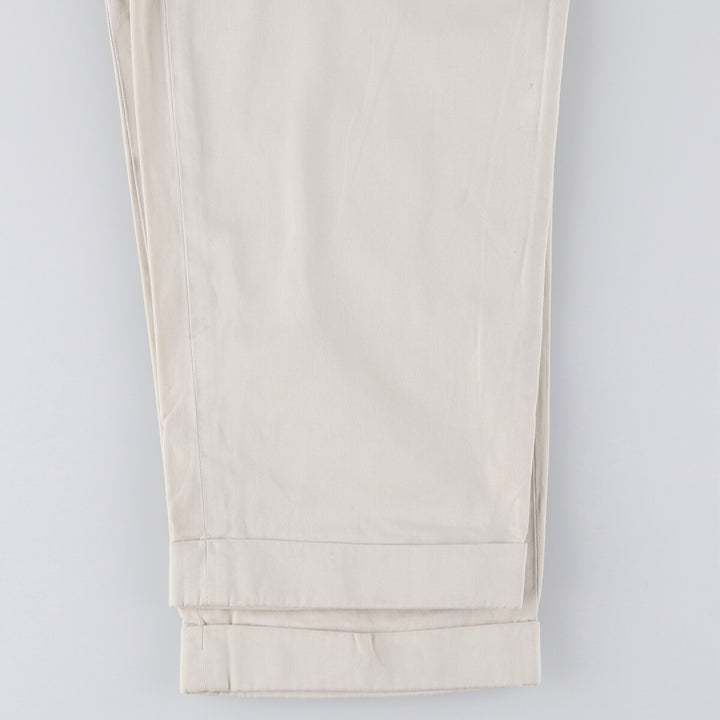 Ralph Lauren POLO by Ralph Lauren Two-pleat Chino Pants for Men, W33 equivalent cotton pale white type Vintage Second Hand