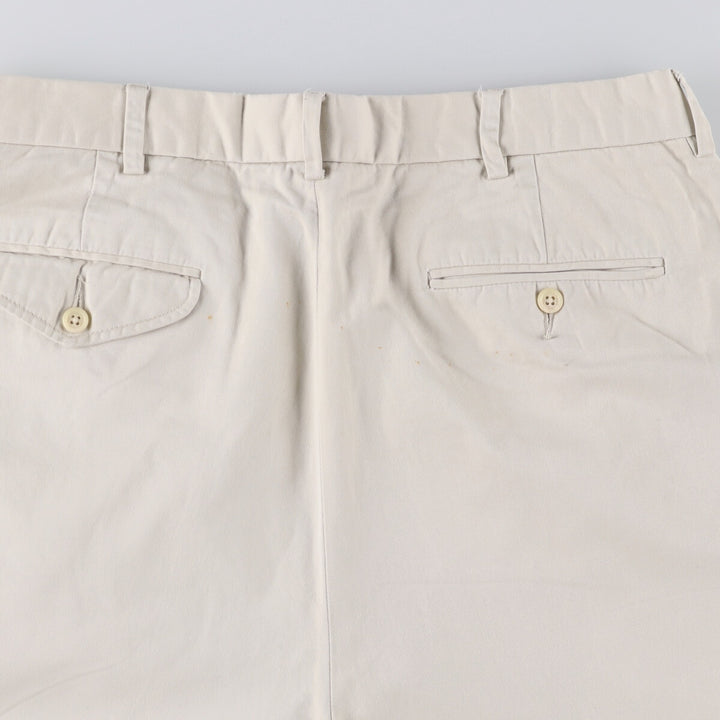 Ralph Lauren POLO by Ralph Lauren Two-pleat Chino Pants for Men, W33 equivalent cotton pale white type Vintage Second Hand