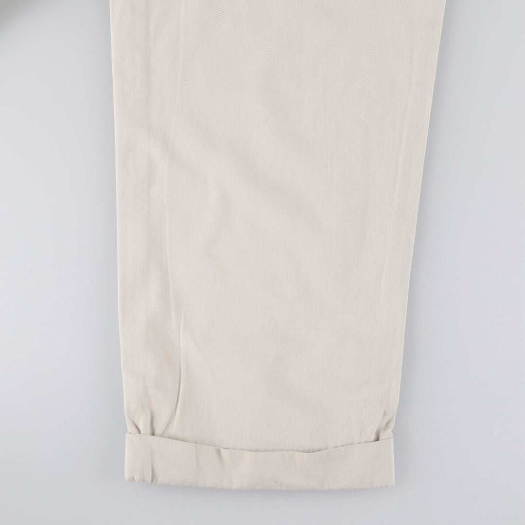 Ralph Lauren POLO by Ralph Lauren Two-pleat Chino Pants for Men, W33 equivalent cotton pale white type Vintage Second Hand