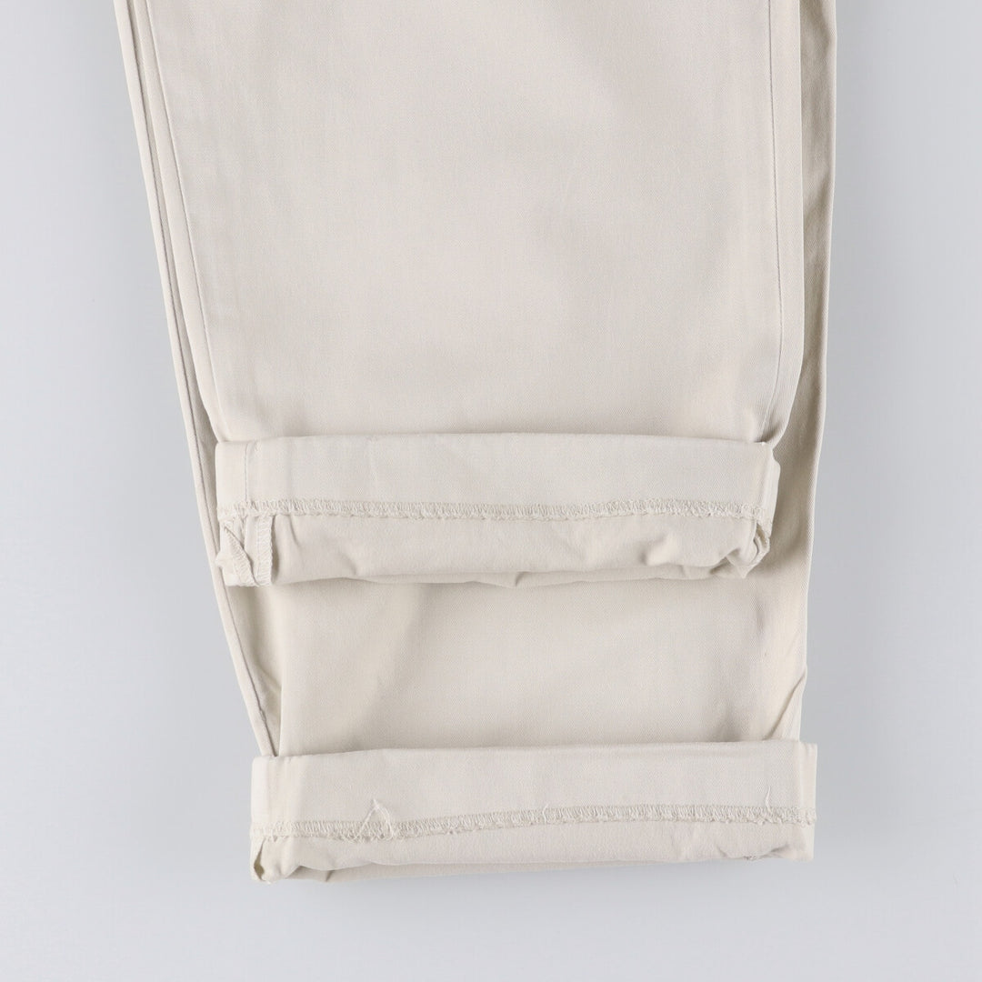 Ralph Lauren POLO by Ralph Lauren Two-pleat Chino Pants for Men, W33 equivalent cotton pale white type Vintage Second Hand