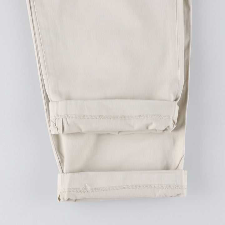 Ralph Lauren POLO by Ralph Lauren Two-pleat Chino Pants for Men, W33 equivalent cotton pale white type Vintage Second Hand